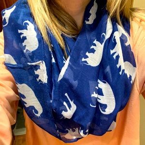 Blue Elephant Infinity Scarf